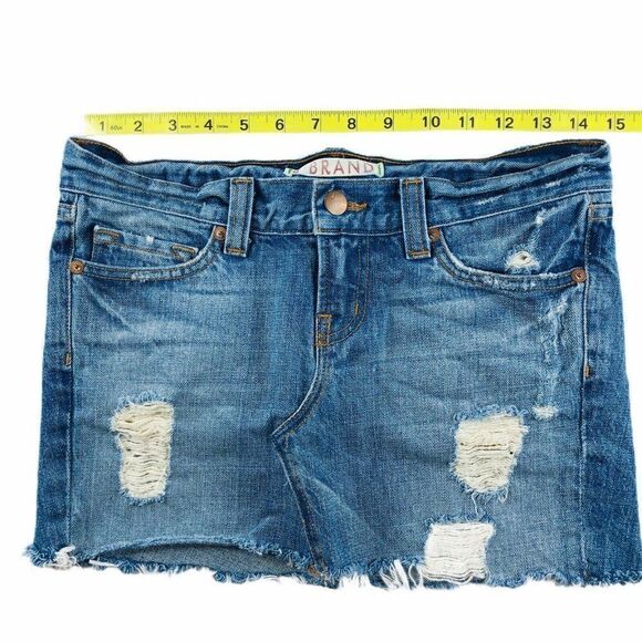 J Brand Drifter Distressed Mini Denim Skirt - Picture 7 of 8